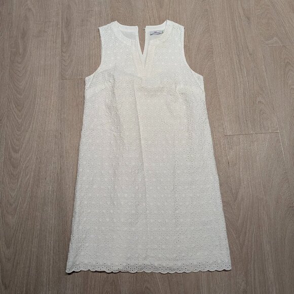 Vineyard Vines Shift Dress White Eyelet Sleeveless Mini Dress Lace - Picture 1 of 3